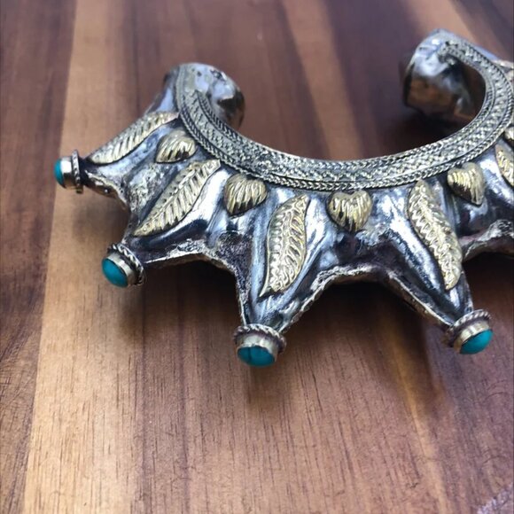 Single Cuff Bracelet, Cuff Bracelet for Women, , Vintage HandmadeSpike Handcuffs - Picture 2 of 5